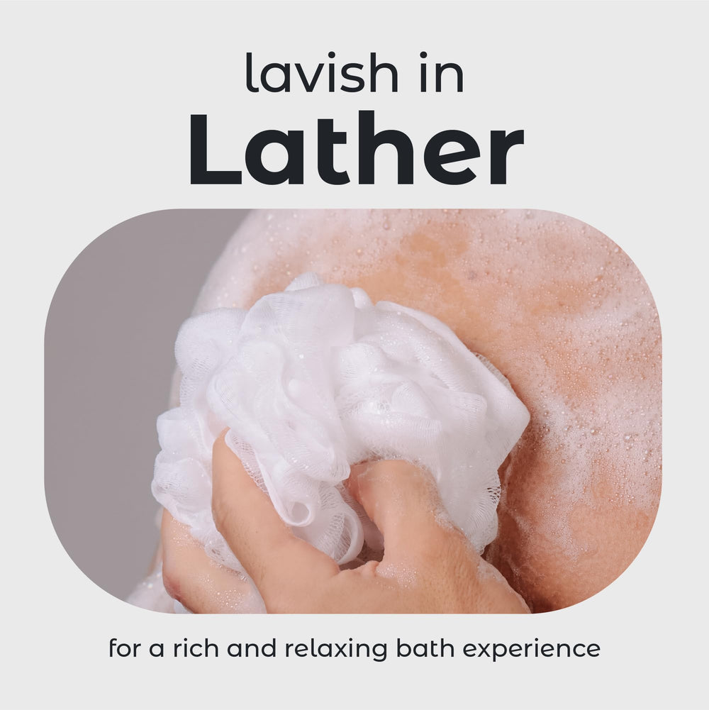 MainBasics lufa-ducha espuma-lujosa, perfecta con gel de baño.