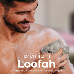 MainBasics lufa de ducha con malla fina para exfoliación suave