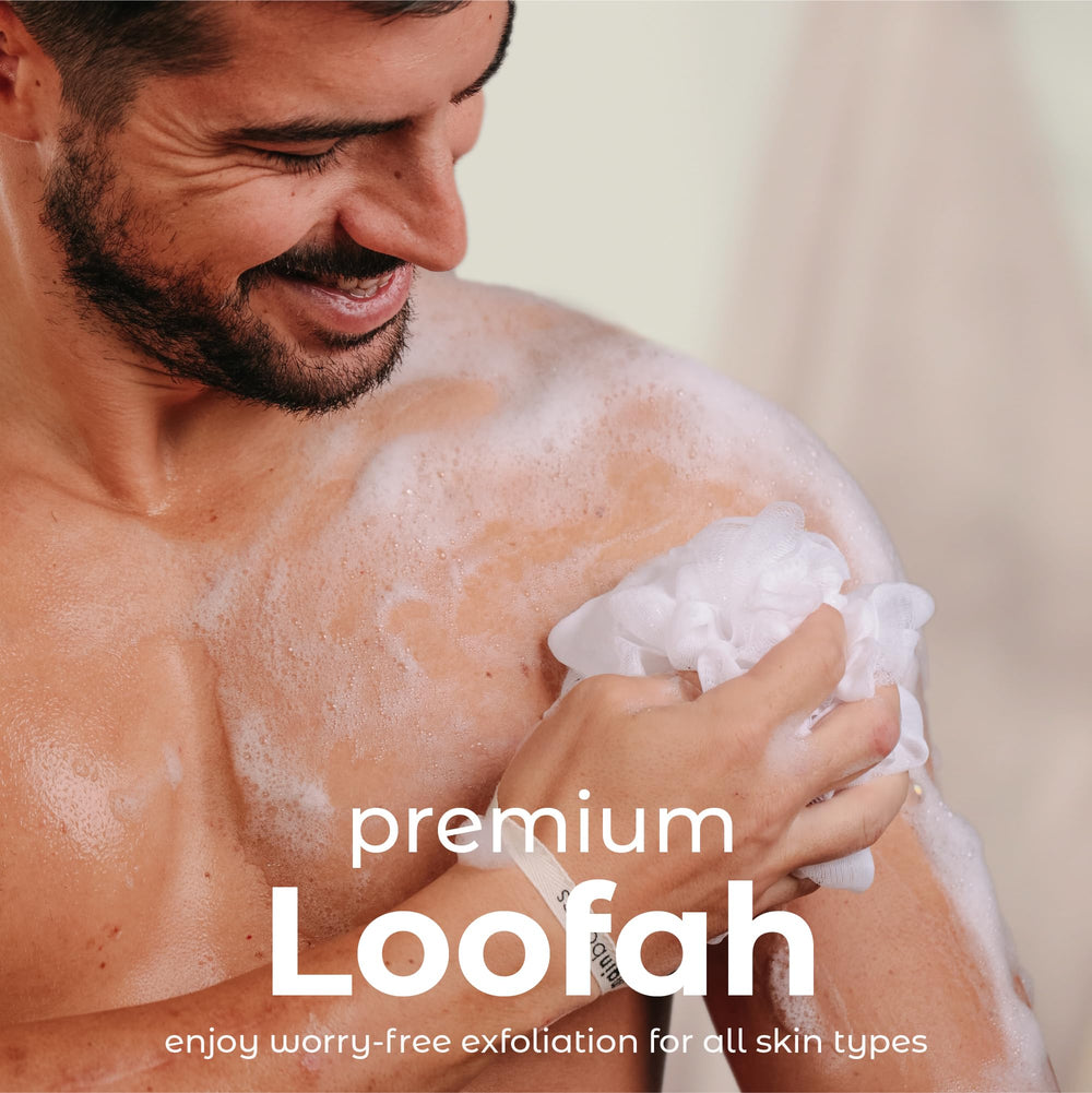 MainBasics lufa ducha textura-malla-fina, limpieza delicada y pulido ligero.