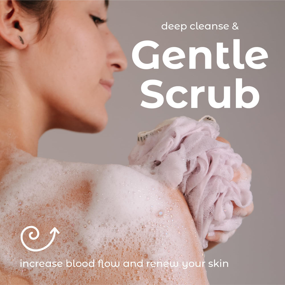 MainBasics lufa-ducha uso-diario con cuerda para colgar tras cada uso.