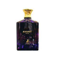 Maison Alhambra Avant Silk, botella en primer plano, fragancia elegante para cualquier ocasión.