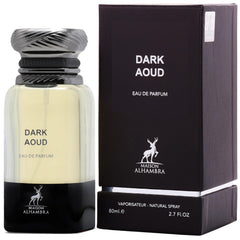 Maison Alhambra Dark Aoud, detalle de cierre lujoso, aroma sofisticado
