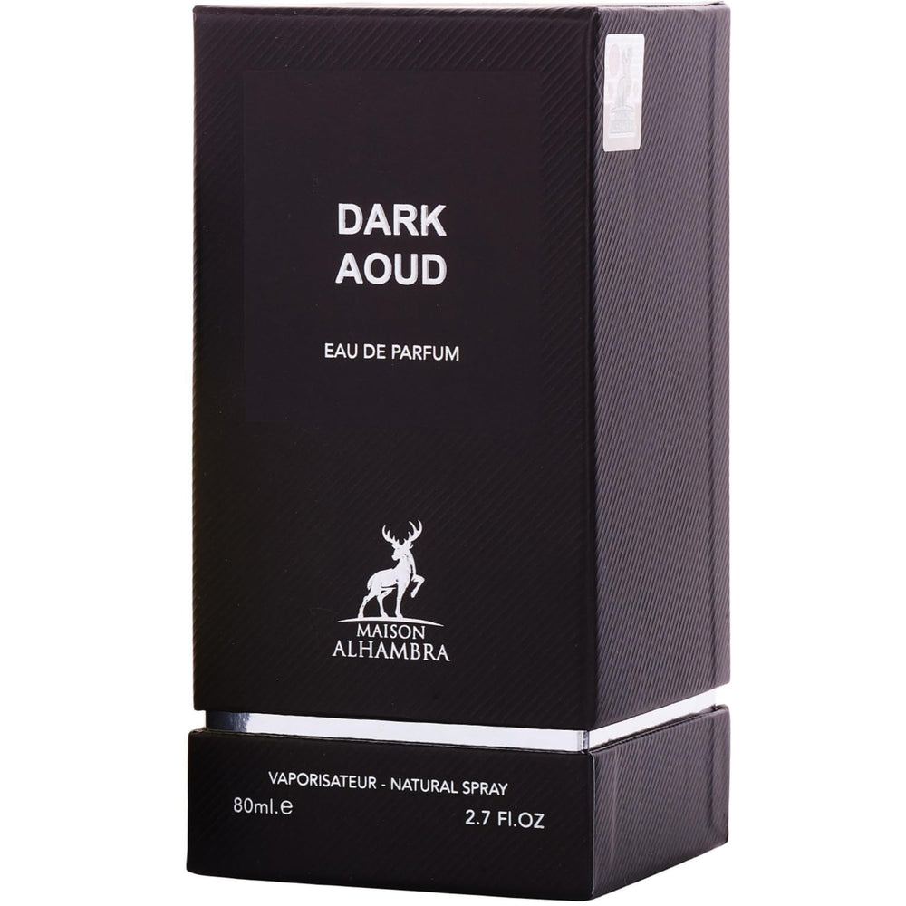 Maison Alhambra Dark Aoud, empaque elegante para regalo y colección