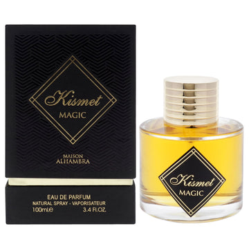 Kismet Magic de Maison Alhambra, botella frontal, aroma sofisticado para uso diario.