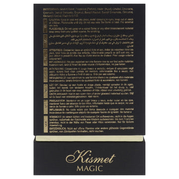 Kismet Magic, primer plano de aroma, notas envolventes para el día.