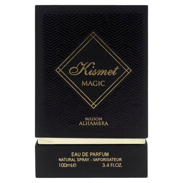 Kismet Magic, etiqueta frontal, identidad de marca visible para estilo.