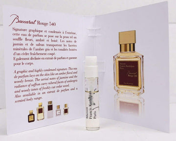 Maison Francis Kurkdjian Baccarat Rouge 540 packaging and label showcase elegant branding for gifting.