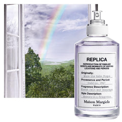 Maison Margiela Replica When the Rain Stops, aroma acuático en rociado para sensación veraniega.