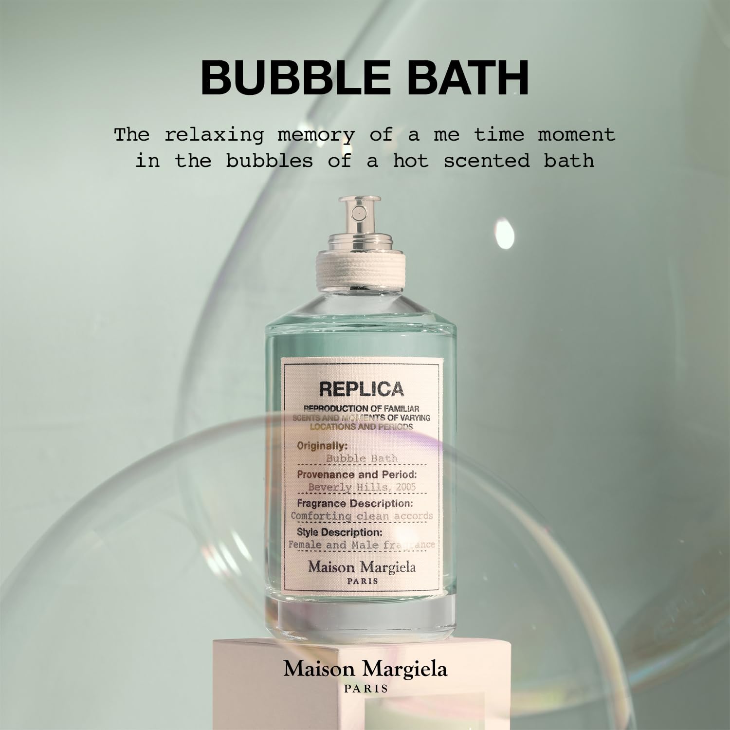 Maison Margiela Replica Baño de Burbujas leche de coco para suavidad.