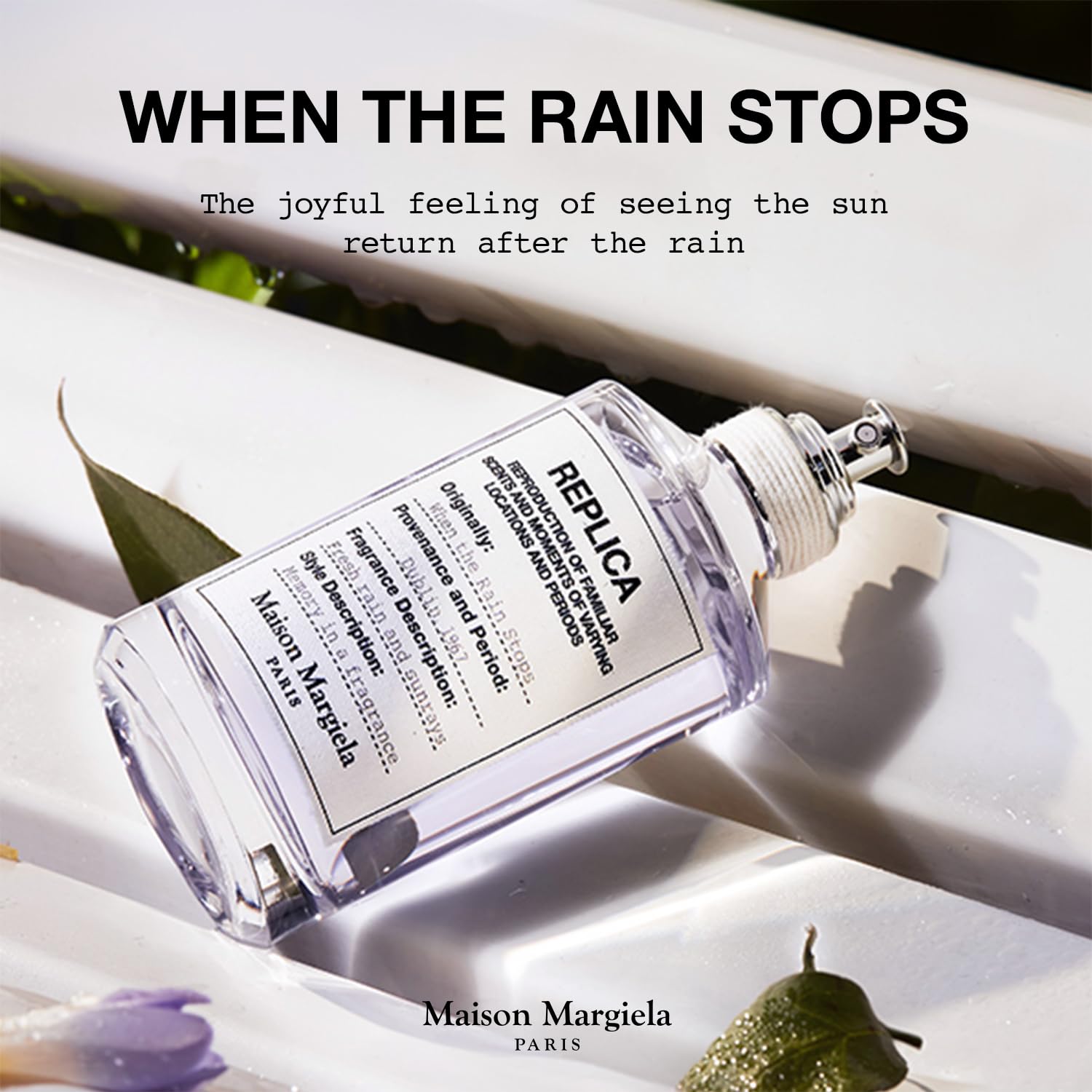 Maison Margiela Replica When the Rain Stops, patchouli suave como base elegante y discreta.