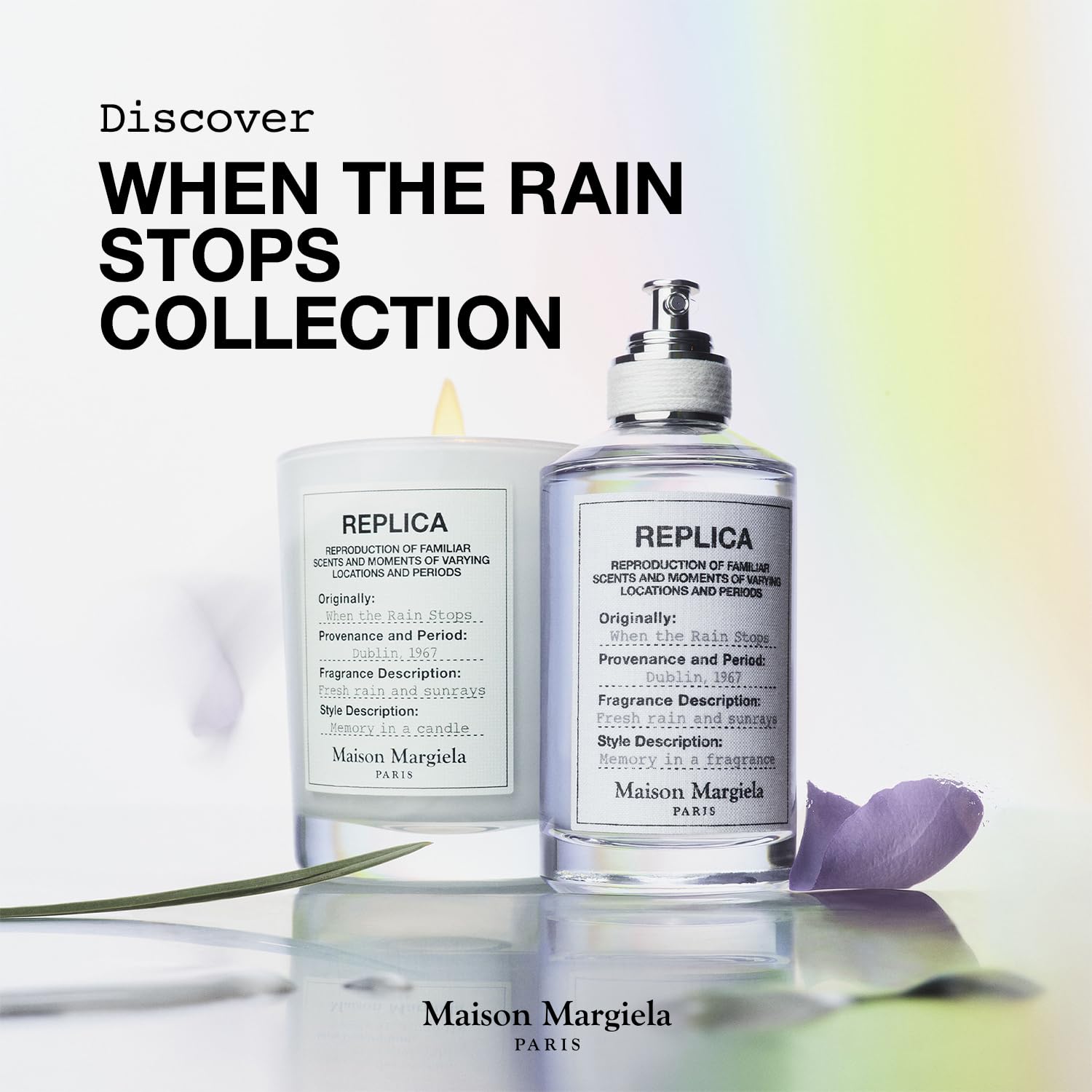 Maison Margiela Replica When the Rain Stops, sensación fresca tras la lluvia para uso diario.