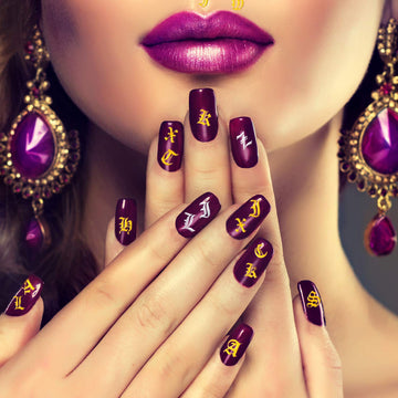 Maitys detalles uñas letras oro para decoración rápida