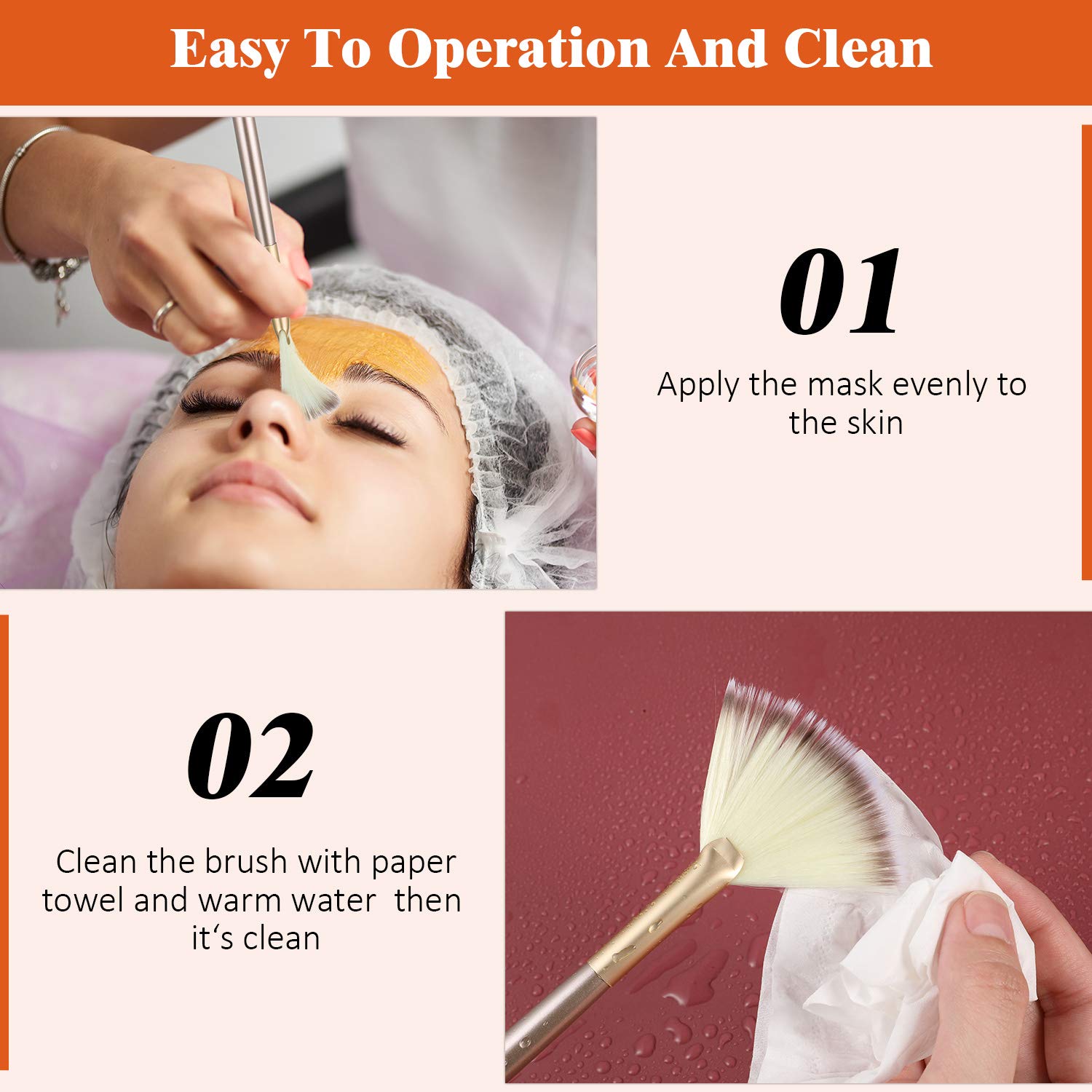 Maitys pinceles faciales para polvo y maquillaje, fácil de limpiar tras uso.