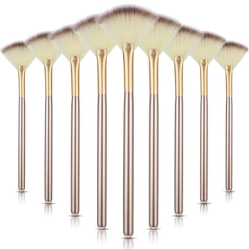 Maitys set de 9 pinceles fan faciales para una aplicación suave de polvo.