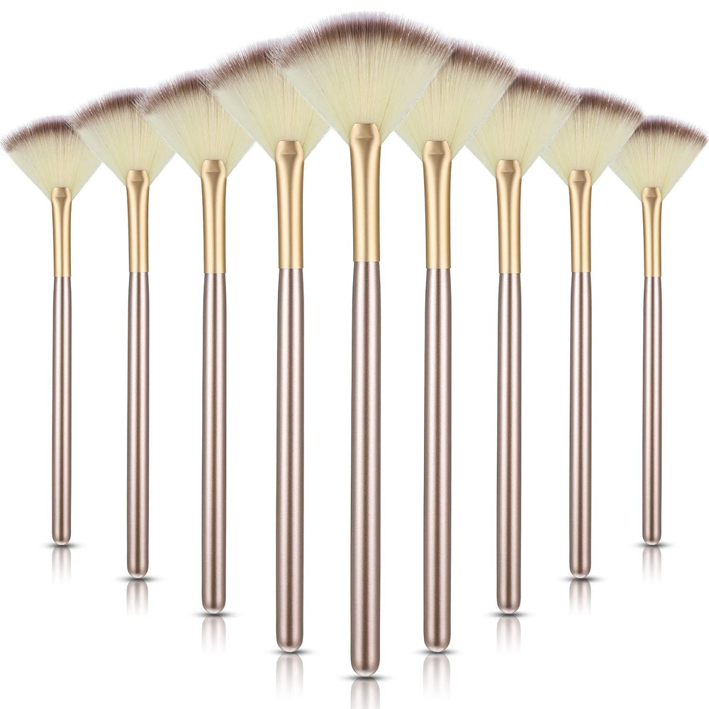 Maitys set de 9 pinceles fan faciales para una aplicación suave de polvo.