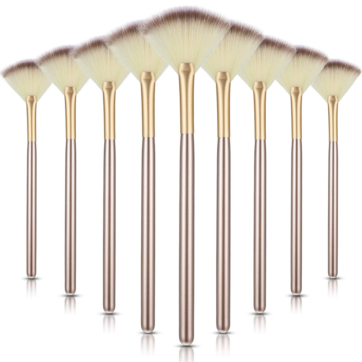 Maitys set de 9 pinceles fan faciales para una aplicación suave de polvo.