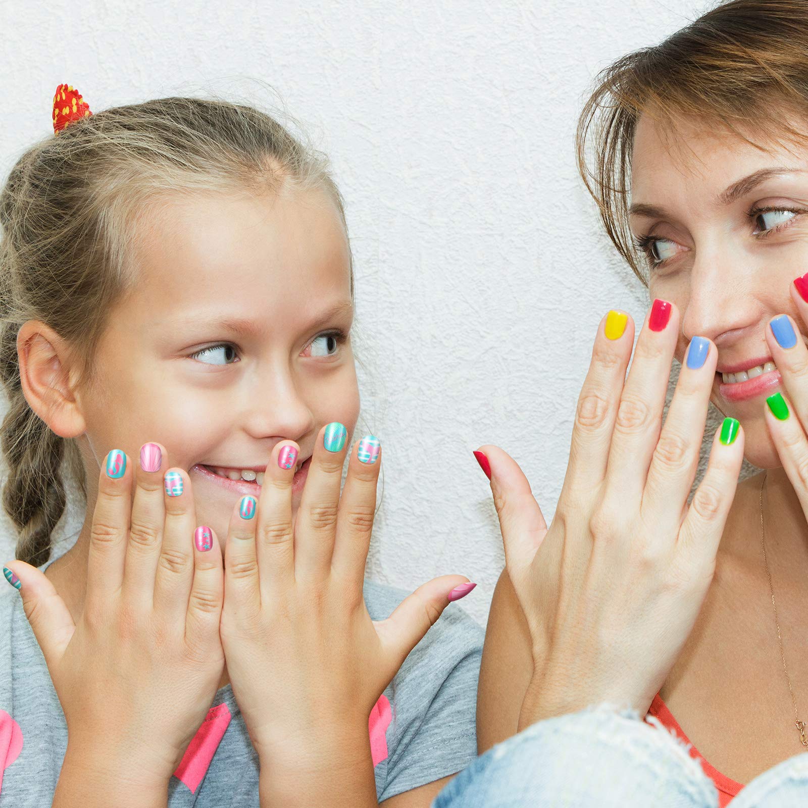 Maitys uñas postizas niñas corazones destellos, opción rápida de arte de uñas.
