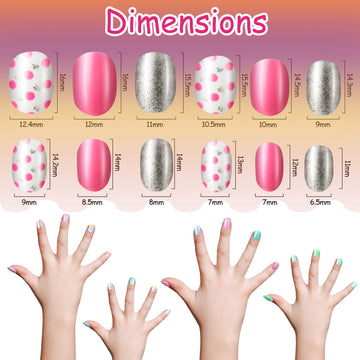 Maitys uñas postizas niñas patrones florales, promueven juego creativo seguro.