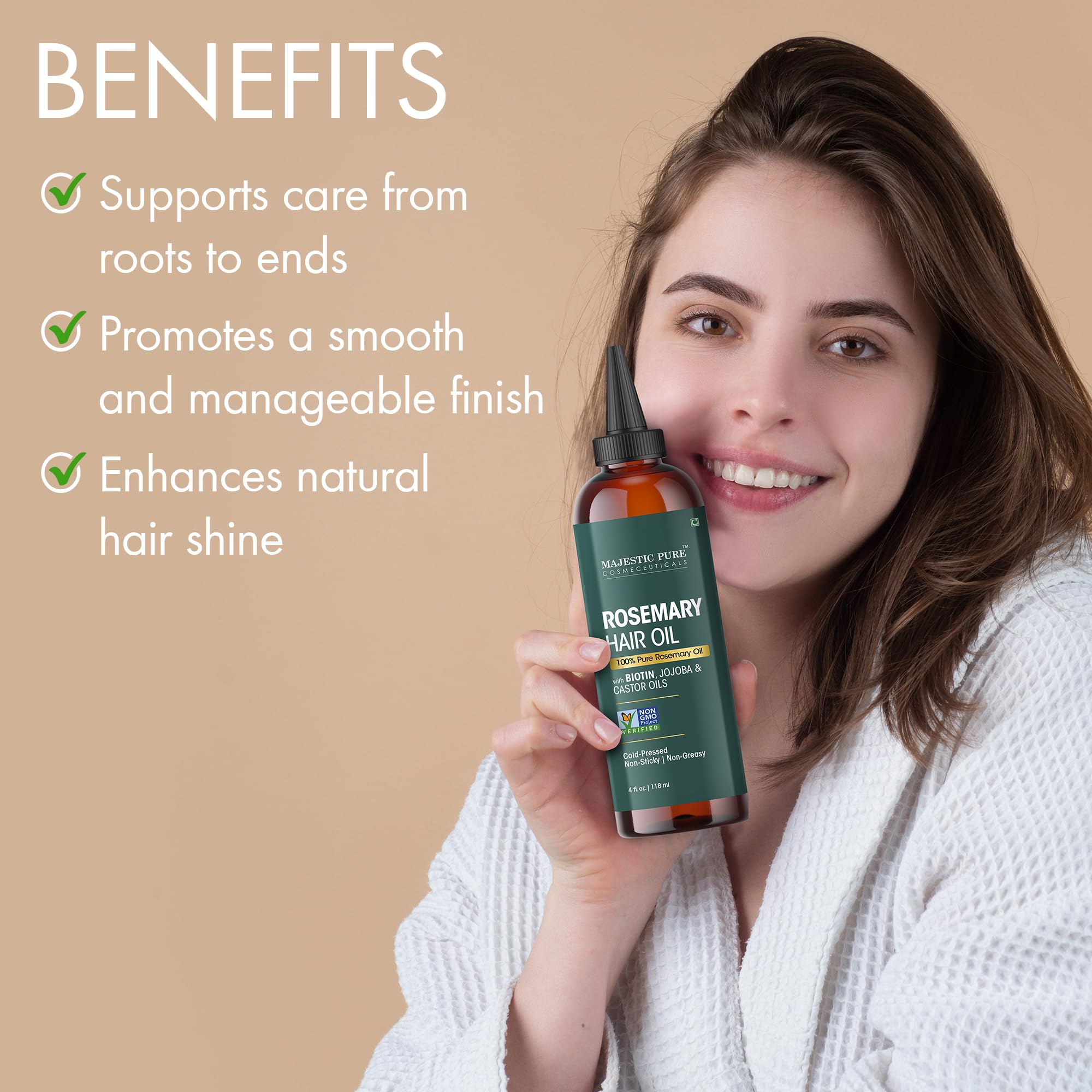 Majestic Pure Aceite de Romero: uso versátil para diferentes tipos de cabello.