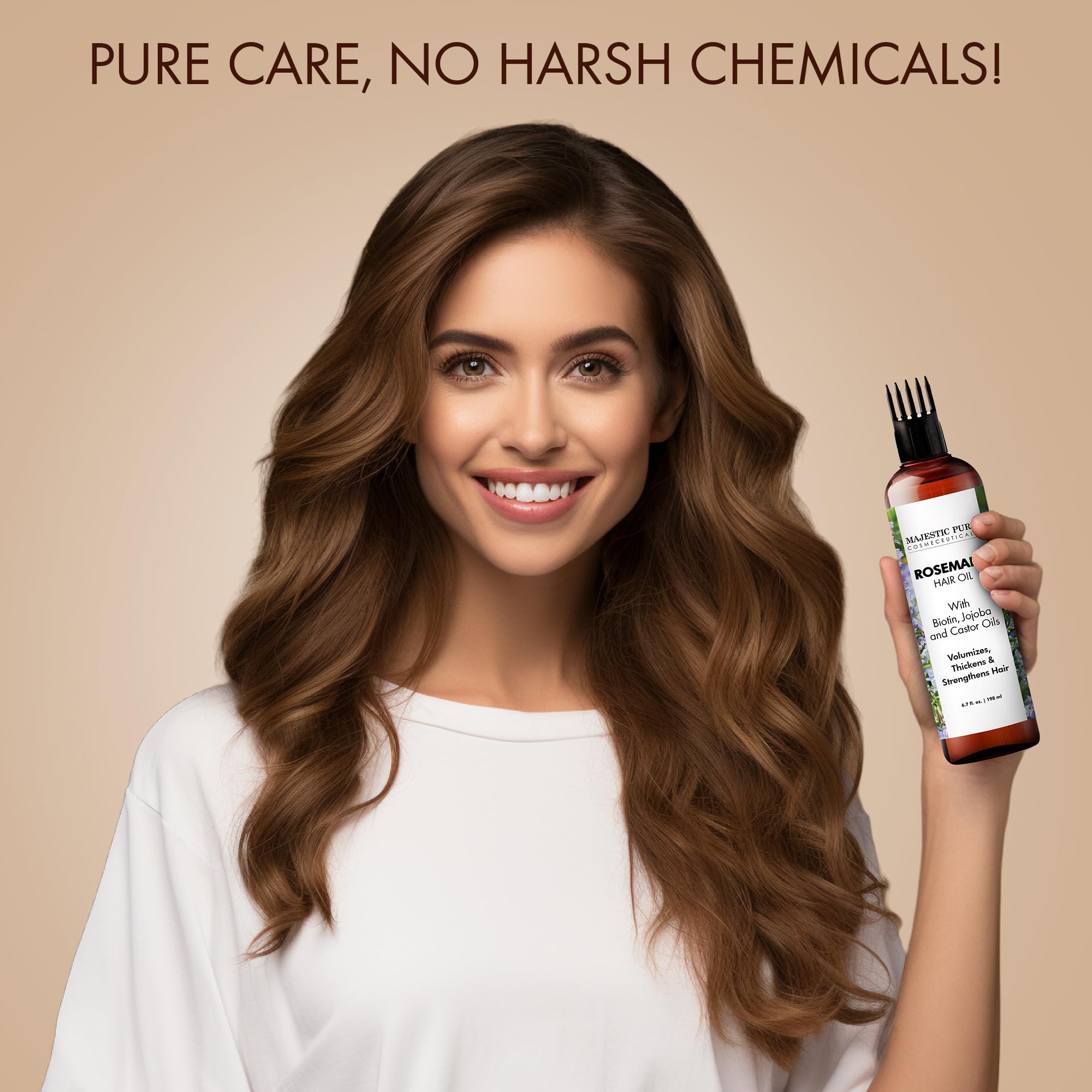 Majestic Pure Aceite romero biotina jojoba, mezcla nutritiva para el cabello.