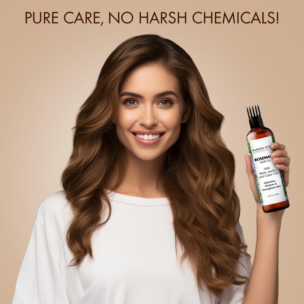 Majestic Pure Aceite romero biotina jojoba, mezcla nutritiva para el cabello.