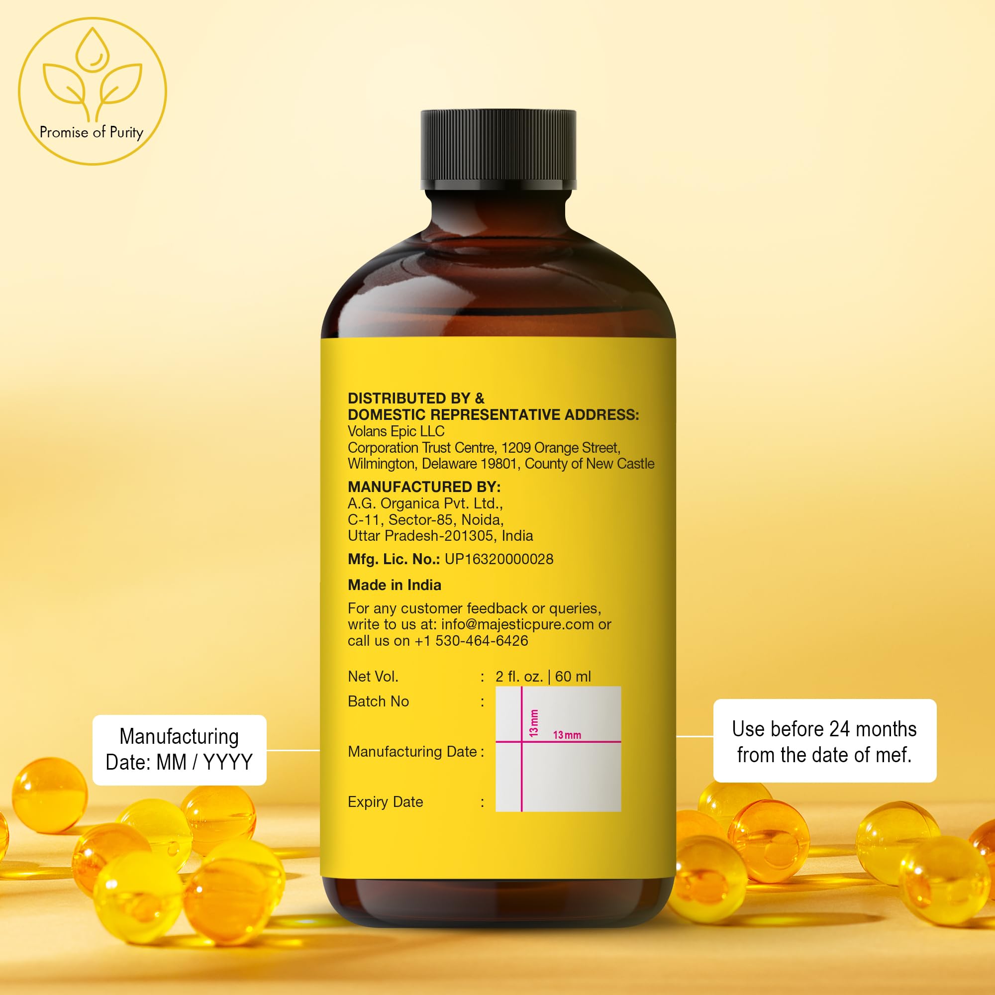 Majestic Pure Aceite Vitamina E para cabello y cuero cabelludo saludable