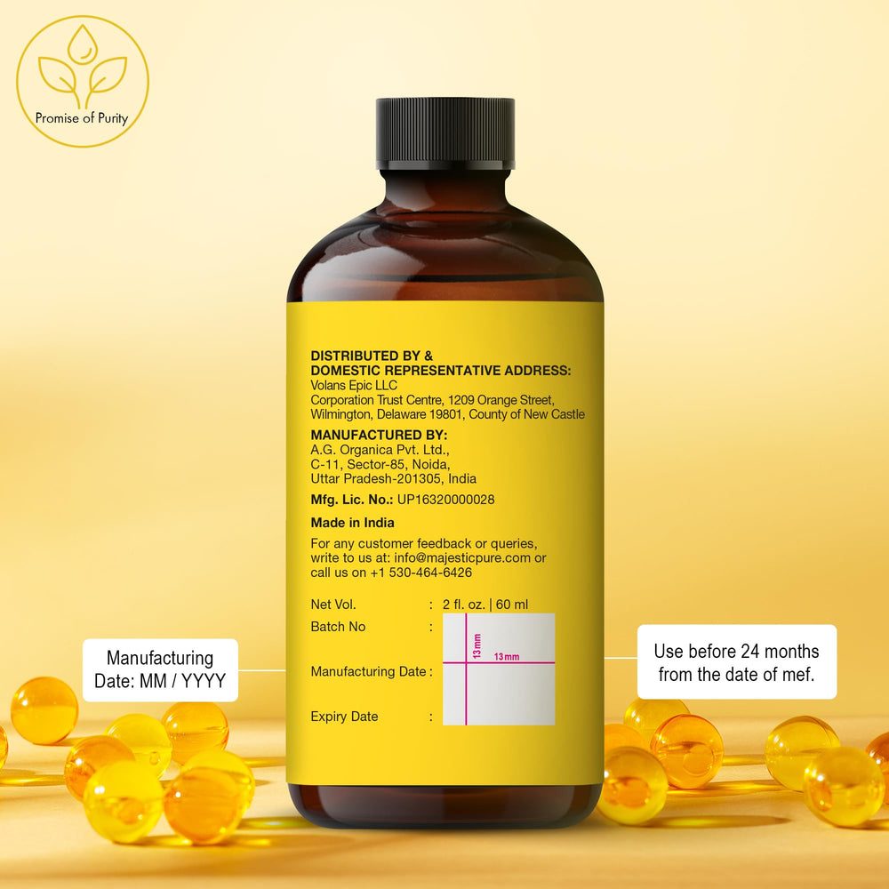 Majestic Pure Aceite Vitamina E para cabello y cuero cabelludo saludable
