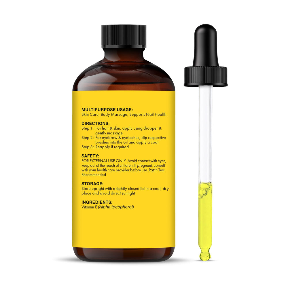 Majestic Pure Aceite de Vitamina E, textura pura y apta para uso diario.