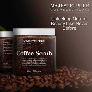 Majestic Pure Arabica Coffee Scrub, prueba de sensibilidad para uso seguro en piel sensible.