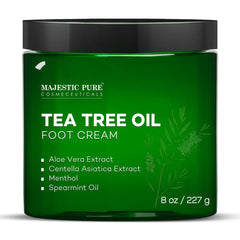 Majestic Pure Crema para Pies con Aceite de Árbol de Té: aplicación suave para pies.
