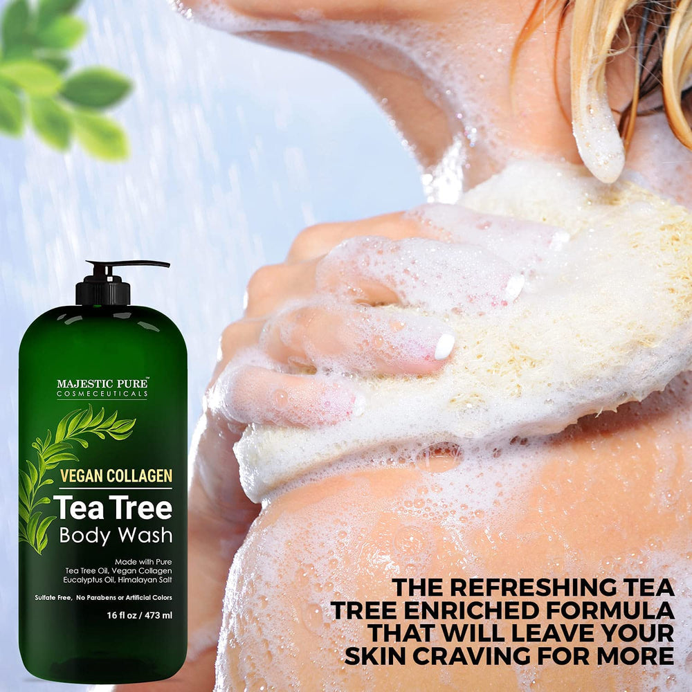 Fragancia de árbol de té Majestic Pure, experiencia revitalizante en la ducha.