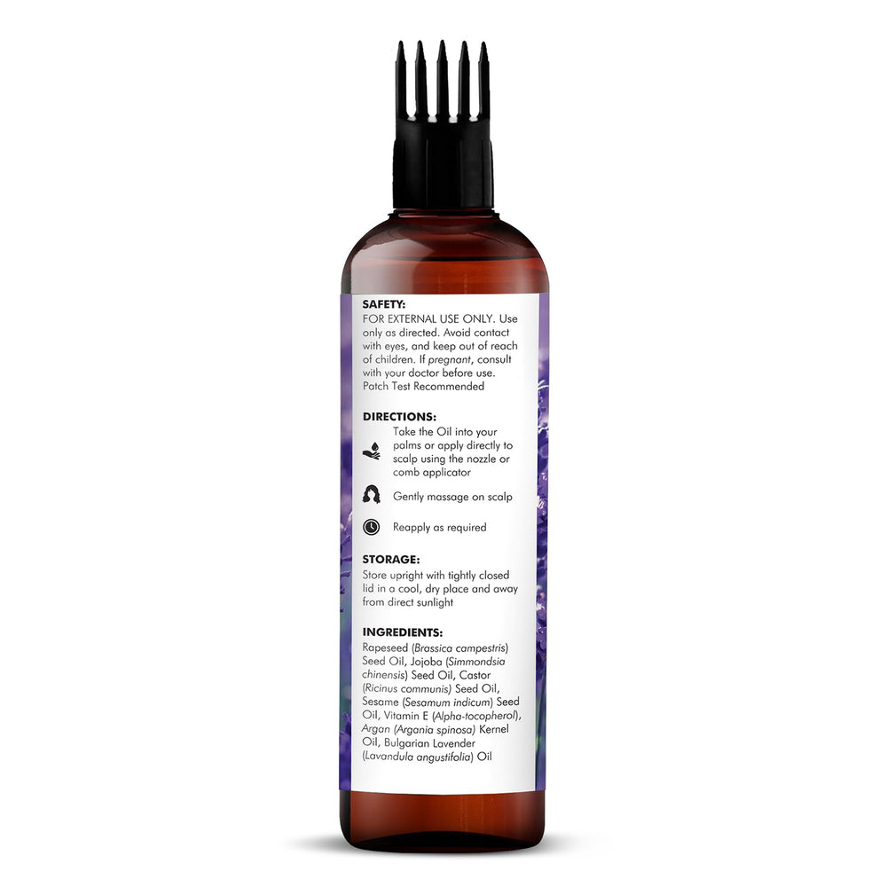 Etiqueta del aceite Majestic Pure, diseño claro y compromiso libre de crueldad.