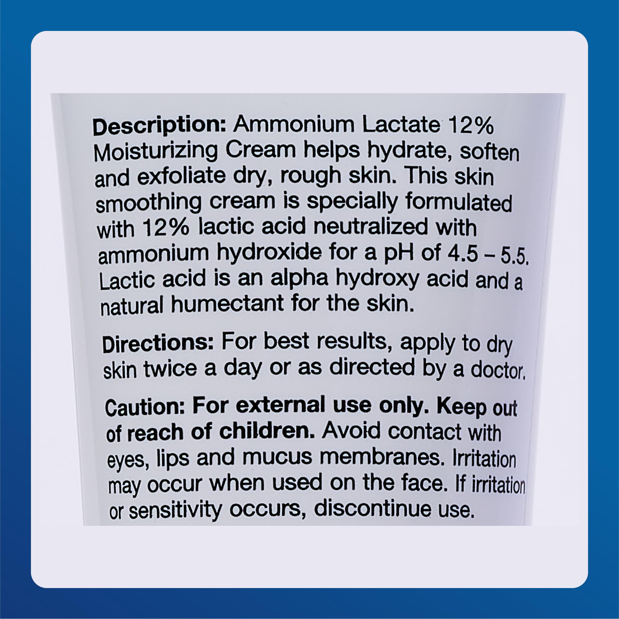 Major Ammonium Lactate 12 percent cream fragrance-free packaging for sensitive skin