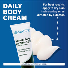 Major Ammonium Lactate 12 percent cream jar shows application on rough skin