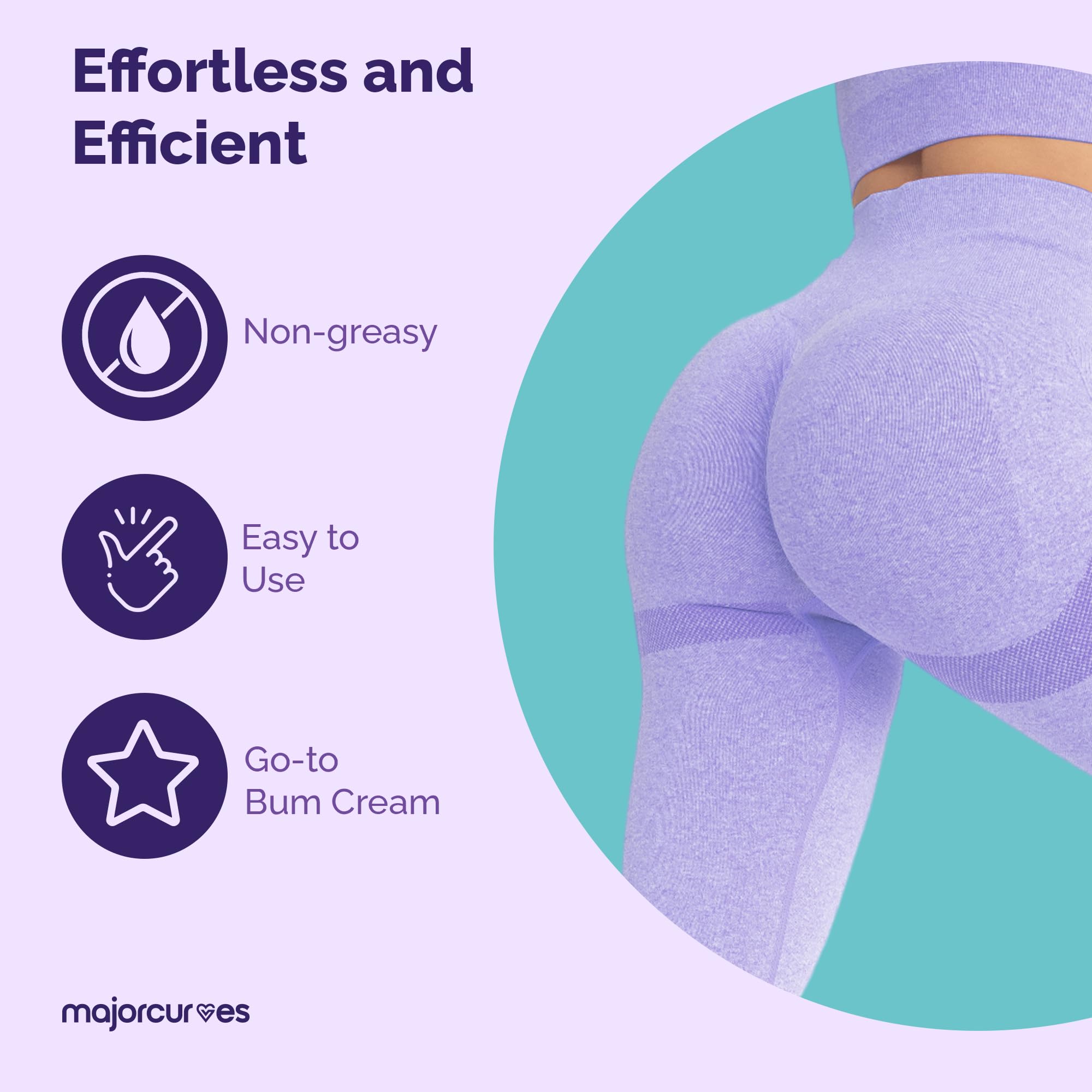 Major Curves con Aloe y Yam; ingredientes naturales para suavizar la piel.