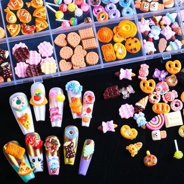 Major Dijit adorno uñas 3D galletas decorativas para diseño creativo.