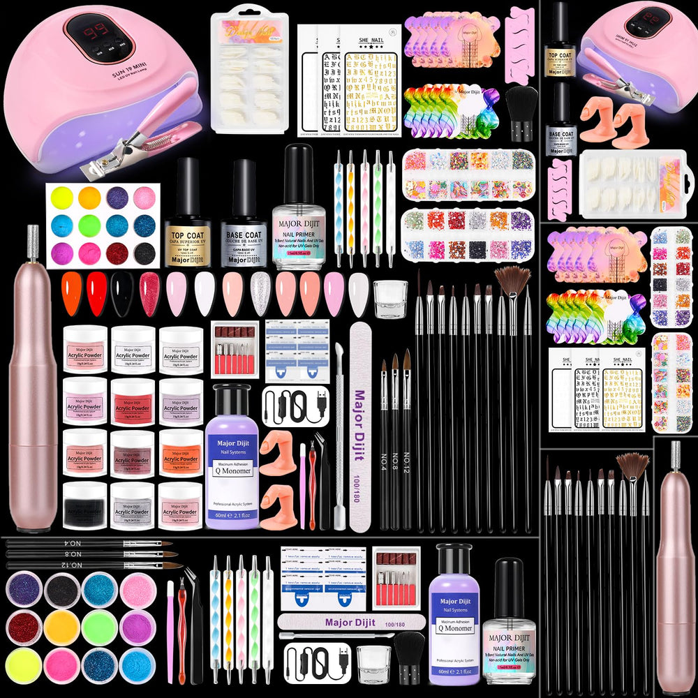 Major Dijit kit de uñas acrílicas con lámpara UV-LED para secado rápido y acabado profesional