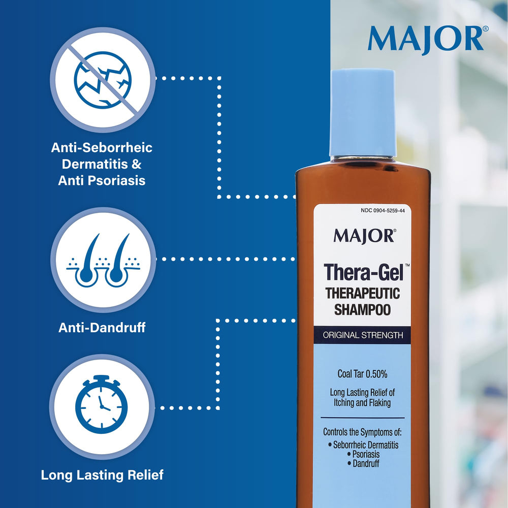 MAJOR Thera-Gel shampoo: textura cremosa lista para aplicar con suavidad
