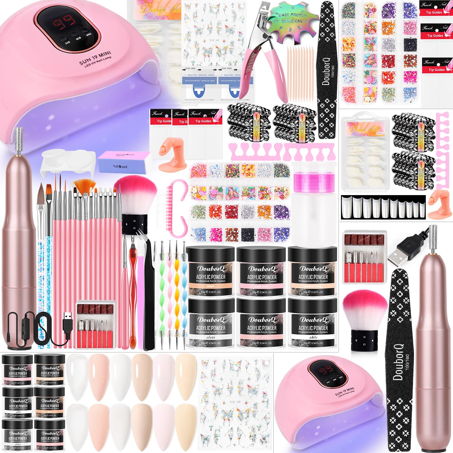Major Dijit conjunto de uñas acrílicas para principiantes, ideal para empezar en casa.