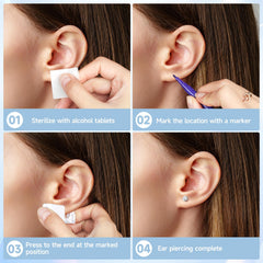 Agujas quirúrgicas esteriles Makalong para perforación higiénica en casa.