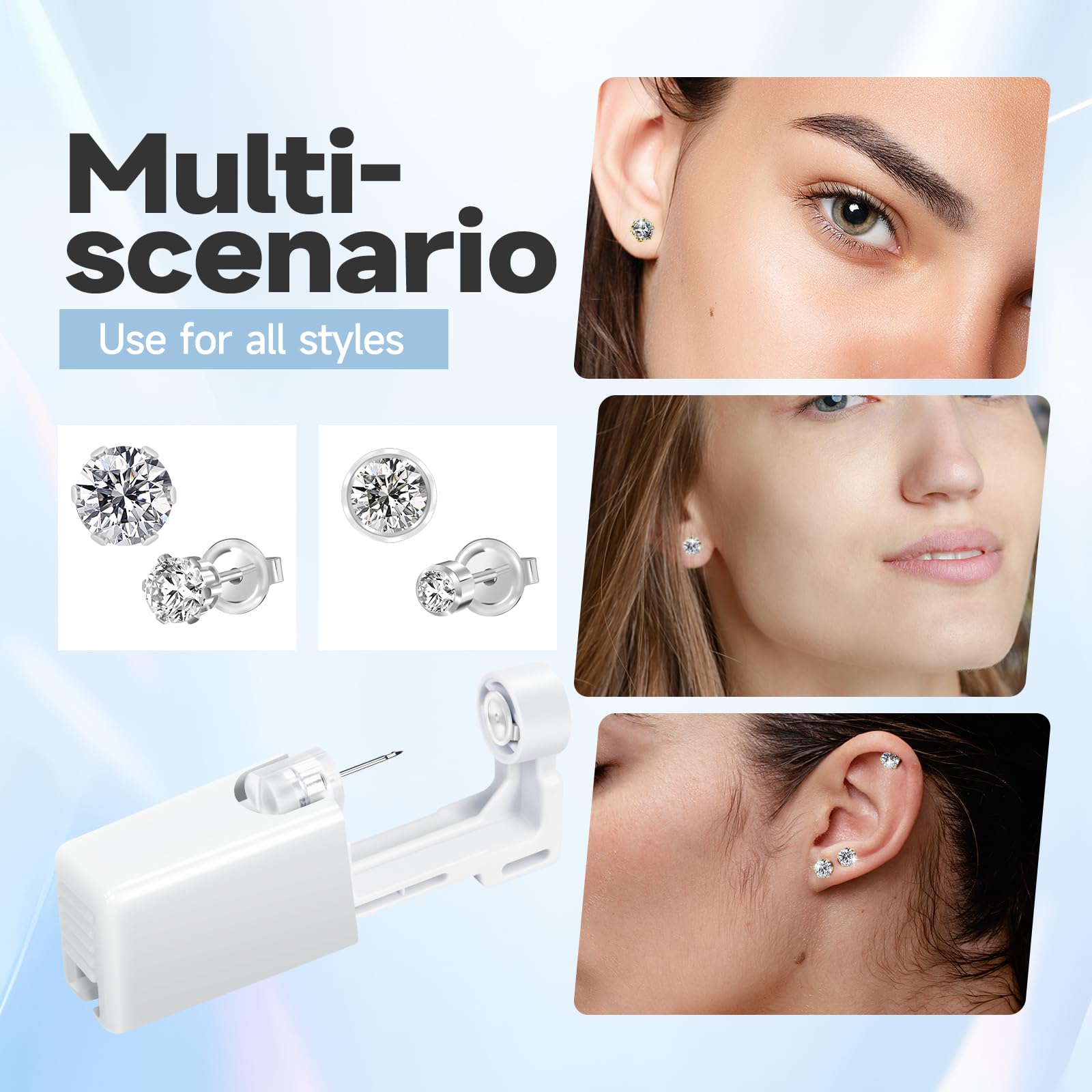 Aretes CZ 4 mm redondos Makalong para uso diario.