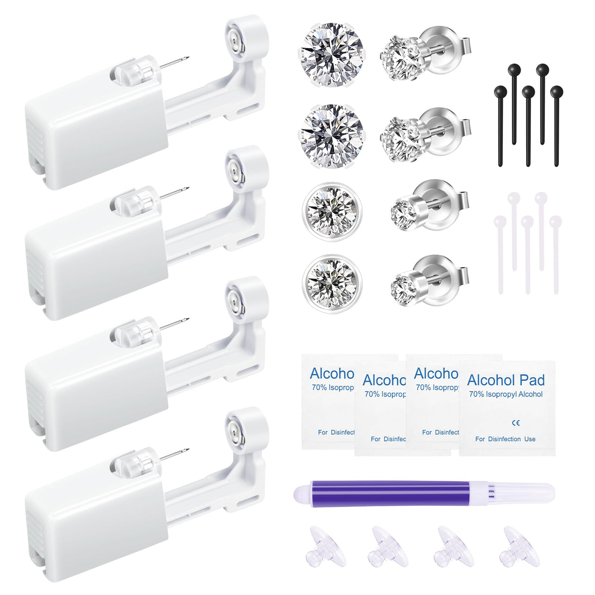 Kit Makalong de perforación de orejas con pistolas de 5 mm, ideal para principiantes en casa.