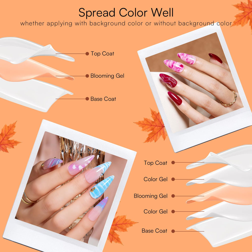 Makartt Blooming Gel applied on nails for diverse designs