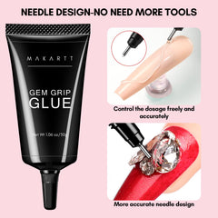 Makartt brillos y piedras 3D para uñas con fijación segura