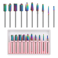 Makartt conjunto de brocas para uñas 10p, diamante y carburo para limado preciso