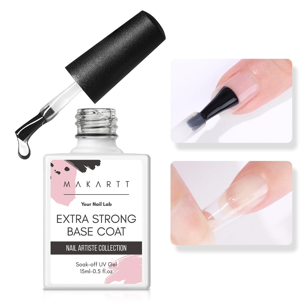 Makartt capa base de gel transparente: aplicación rápida para una base duradera