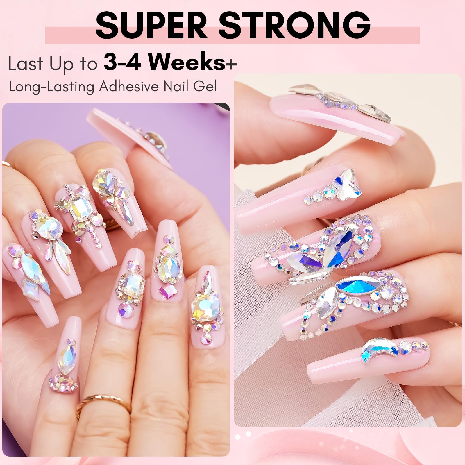 Makartt colocación de cristales en uñas para gemas seguras.