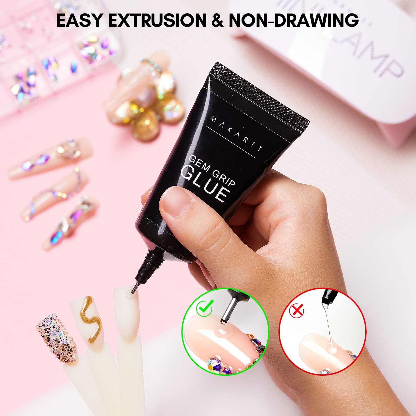 Makartt compatible con gel acrílico y adhesivos decorativos en uñas