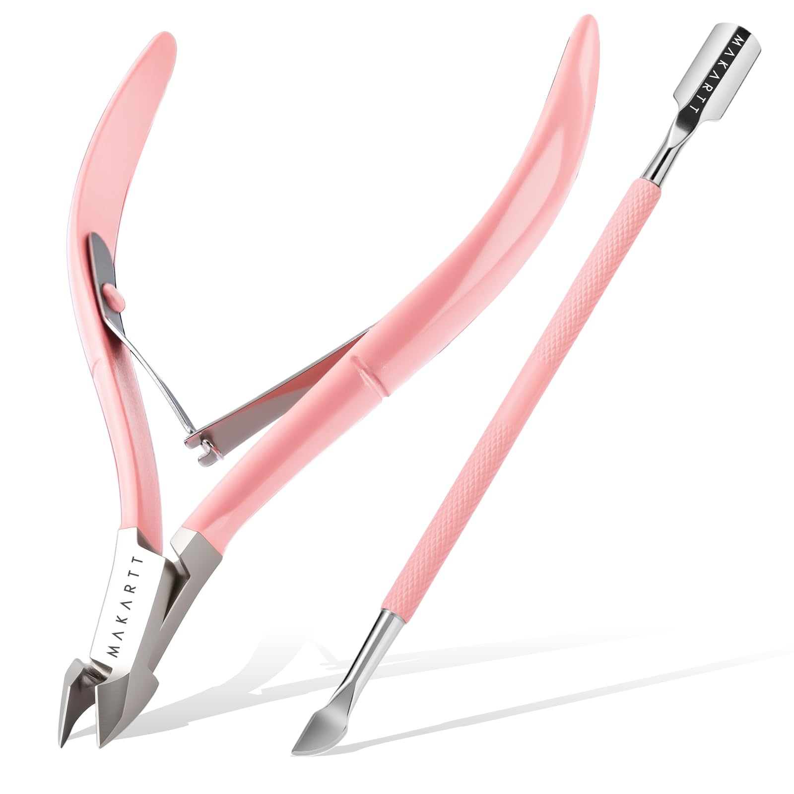 Makartt cortacutículas con acabado rosado, elegante y cómodo para uso diario.