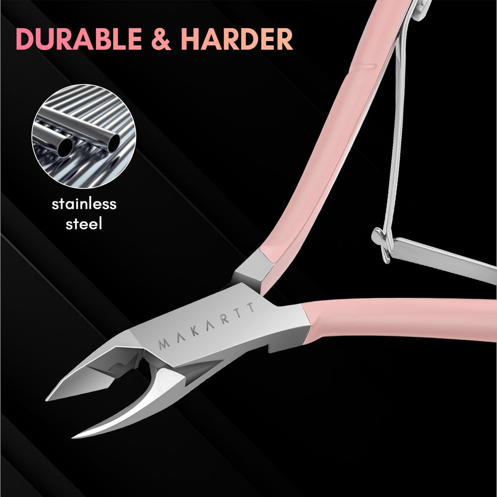 Makartt corta-cutículas con doble resorte para acción suave y controlada.
